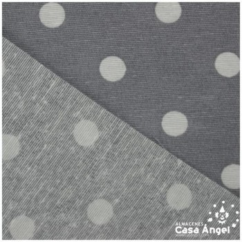 LONETA ESTAMPADA LUNARES BLANCOS FONDO GRIS SERIE NEO 280cm