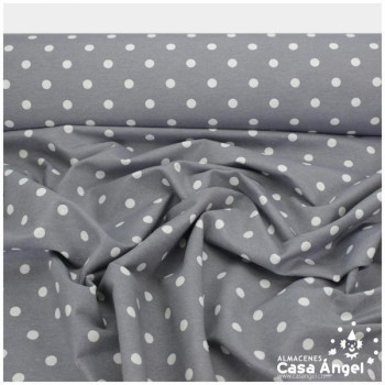 LONETA ESTAMPADA LUNARES BLANCOS FONDO GRIS SERIE NEO 280cm