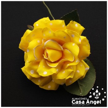 ROSA FLAMENCA DE LUNARES Y TALLO DE ALAMBRE