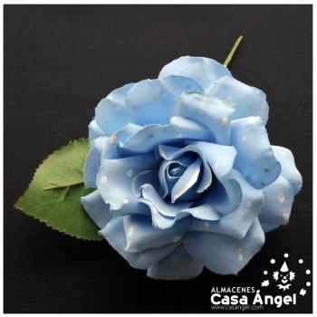 ROSA FLAMENCA DE LUNARES Y TALLO DE ALAMBRE