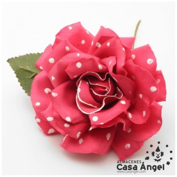 ROSA FLAMENCA DE LUNARES Y TALLO DE ALAMBRE
