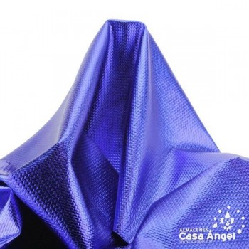 TELA PUNTO FOIL RELIEVE AZUL BRILLANTE