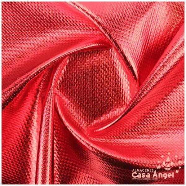 TELA PUNTO FOIL RELIEVE ROJO BRILLANTE