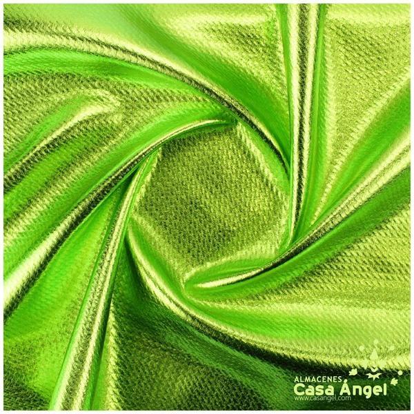 TELA PUNTO FOIL RELIEVE VERDE PISTACHO BRILLANTE