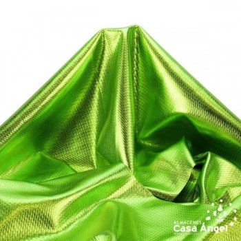 TELA PUNTO FOIL RELIEVE VERDE PISTACHO BRILLANTE