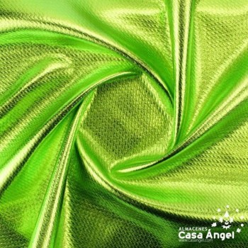 TELA PUNTO FOIL RELIEVE VERDE PISTACHO BRILLANTE