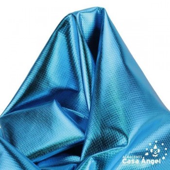 TELA PUNTO FOIL RELIEVE TURQUESA BRILLANTE