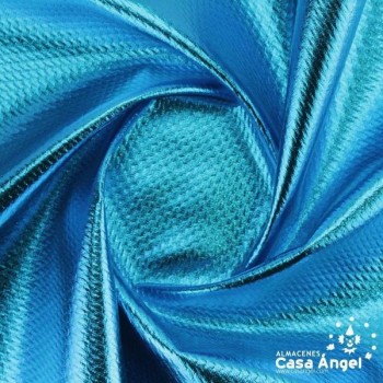 TELA PUNTO FOIL RELIEVE TURQUESA BRILLANTE