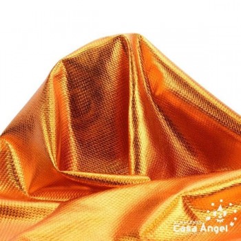 TELA PUNTO FOIL RELIEVE NARANJA BRILLANTE