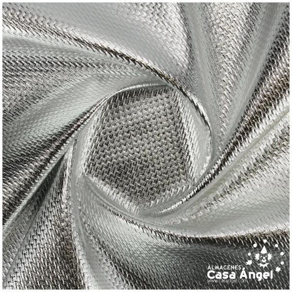 TELA PUNTO FOIL RELIEVE PLATA BRILLANTE