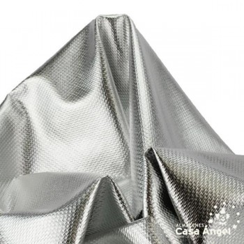 TELA PUNTO FOIL RELIEVE PLATA BRILLANTE
