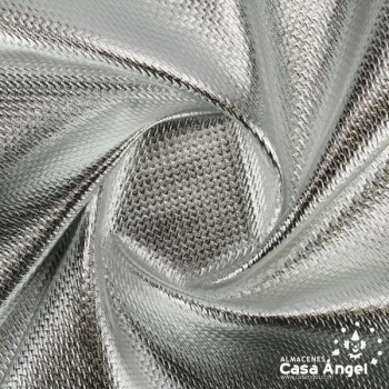 TELA PUNTO FOIL RELIEVE PLATA BRILLANTE
