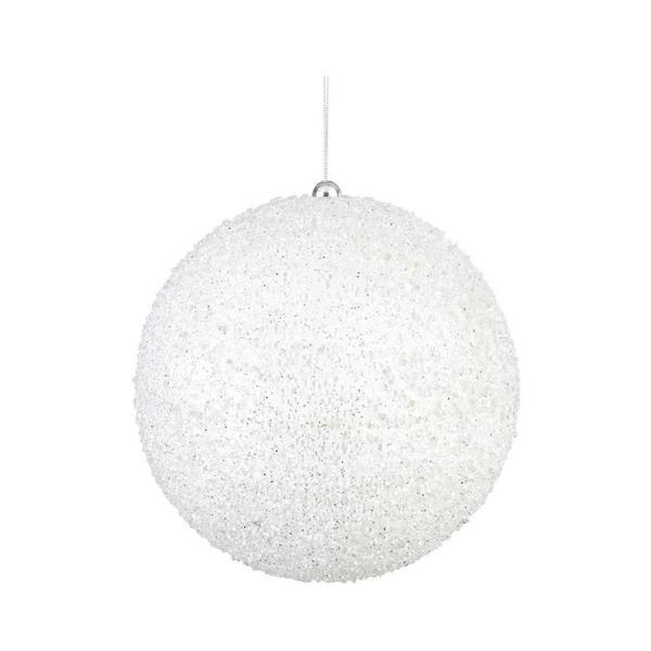 BOLA DE NAVIDAD BLANCA CON GLITTER 20cm