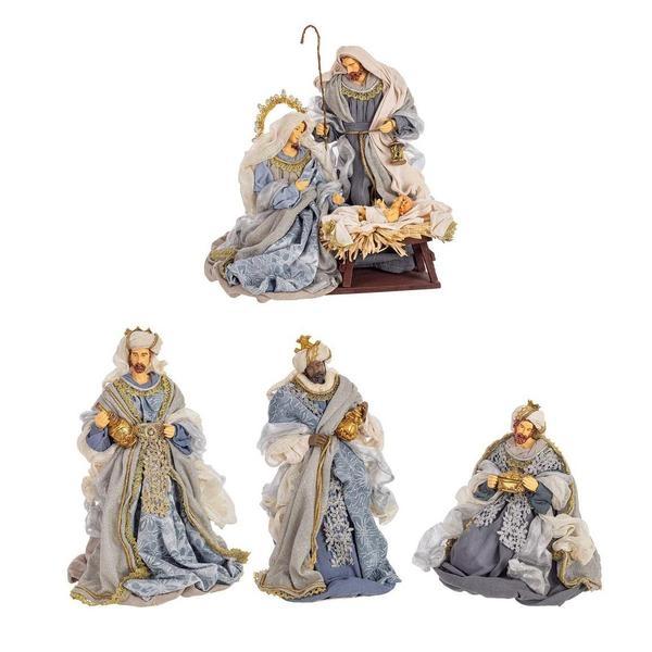 FIGURAS DE BELÉN 6 PIEZAS AZUL CLARO 41cm