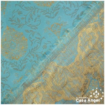 BROCADO BARROCO TURQUESA SERIE PANDORA 150cm