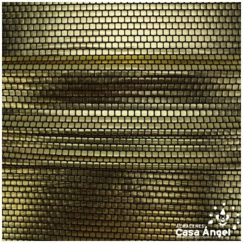 LYCRA NEGRA CON FOIL DE CUADROS ORO 150cm