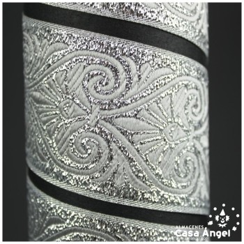 CINTA JACQUARD DE LÚREX CON PATRÓN DE ARABESCOS 50mm
