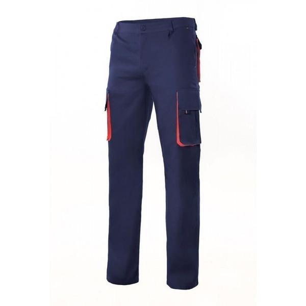 PANTALÓN BICOLOR MULTIBOLSILLOS MARINO ROJO