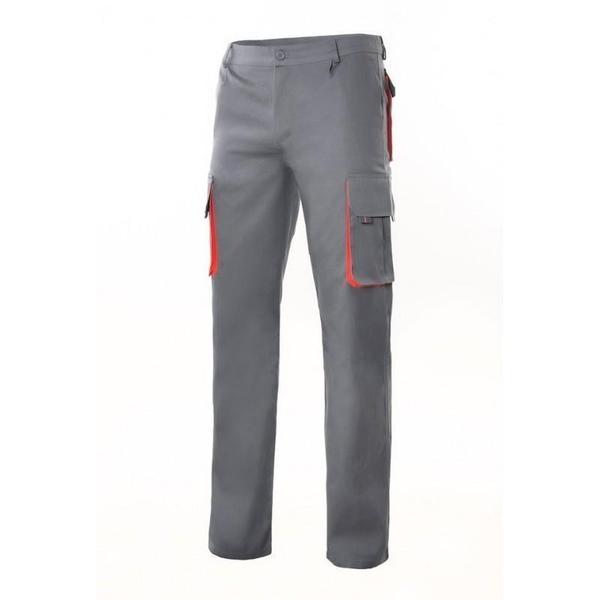 PANTALÓN BICOLOR MULTIBOLSILLOS GRIS ROJO