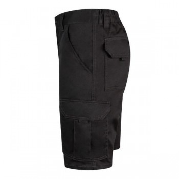 BERMUDA STRETCH NEGRA CON BOLSILLOS LATERALES VELILLA