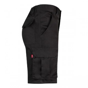 BERMUDA STRETCH NEGRA CON BOLSILLOS LATERALES VELILLA