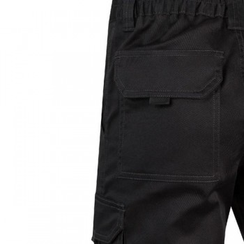 BERMUDA STRETCH NEGRA CON BOLSILLOS LATERALES VELILLA