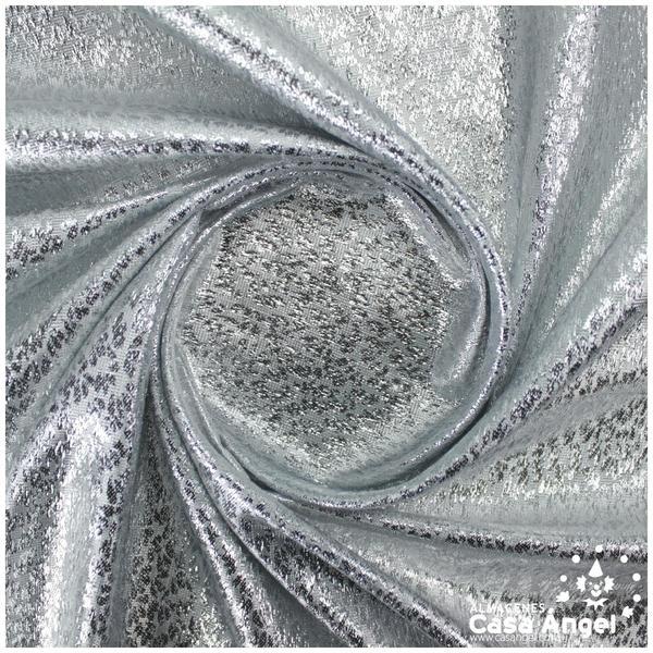 TELA TOPAZ PLATA TEXTURIZADA BRILLANTE 150cm