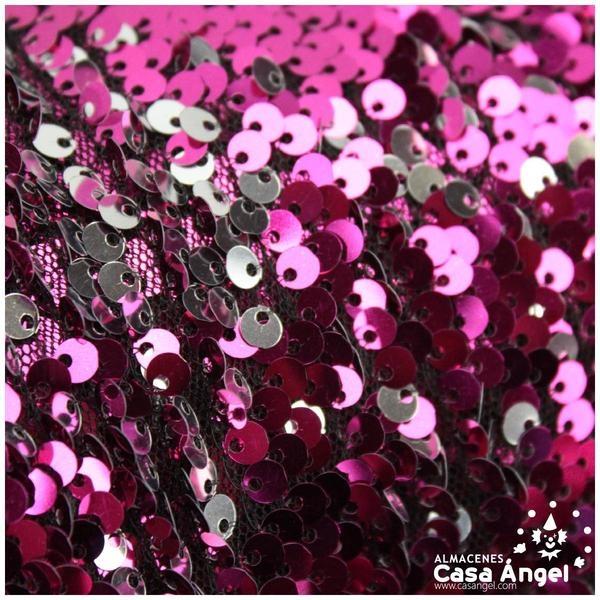 TELA DE LENTEJUELAS REVERSIBLES FUCSIA Y PLATA SERIE FLICK 140cm