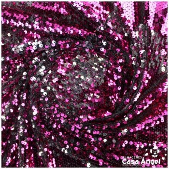 TELA DE LENTEJUELAS REVERSIBLES FUCSIA Y PLATA SERIE FLICK 140cm