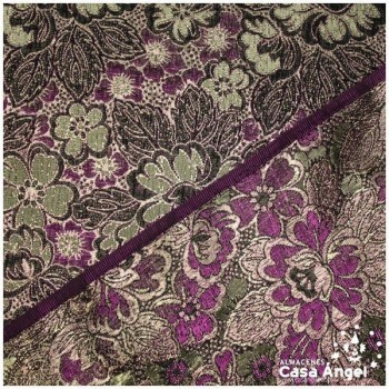 BROCADO LAMÉ SERIE VIVO FLORES FUCSIA 112cm
