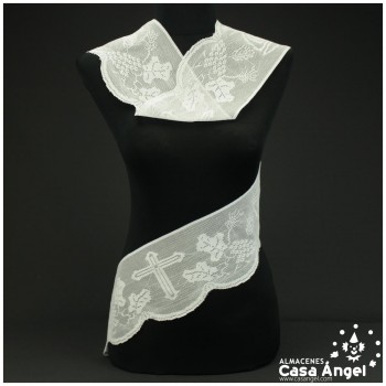 PUNTILLA BLANCA LITÚRGICA BOLILLO MECÁNICO 14cm