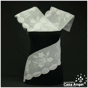 ENCAJE PUNTILLA DE BOLILLO BLANCO DE ALTAR 18cm