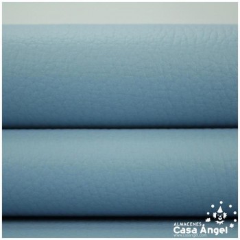 POLIPIEL CELESTE TEXTURA DE FALSO CUERO SERIE PRAGA 140cm