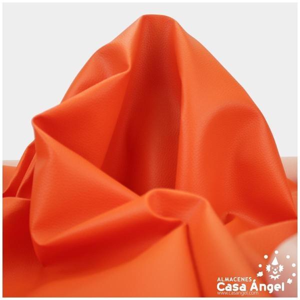POLIPIEL NARANJA TEXTURA DE FALSO CUERO SERIE PRAGA 140cm