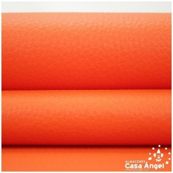 POLIPIEL NARANJA TEXTURA DE FALSO CUERO SERIE PRAGA 140cm
