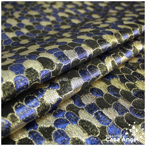 BROCADO LAMÉ SERIE VIVO PÉTALOS AZULES 112cm