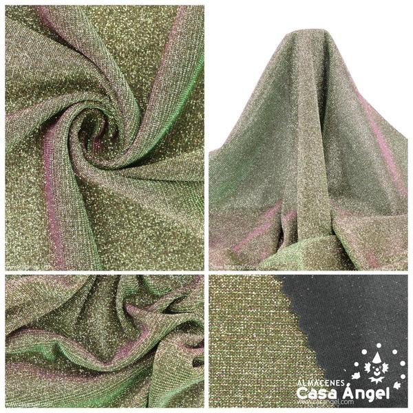 PAN DE ORO VERDE CON GLITTER EFECTO AGUA ANCHO 150cm