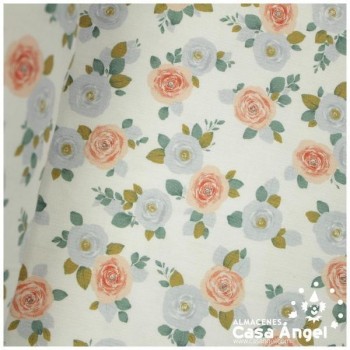 VIYELA ESTAMPADA DE ROSAS SERIE MITSURIN DE ROSAS 150cm