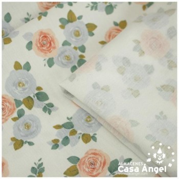 VIYELA ESTAMPADA DE ROSAS SERIE MITSURIN DE ROSAS 150cm