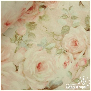 VIYELA ESTAMPADA DE FLORES ACUARELA SERIE MITSURIN ROSA 150cm