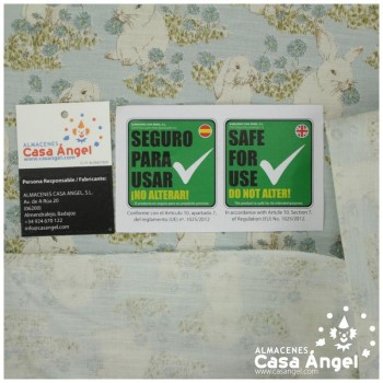 VIYELA ESTAMPADA DE CONEJOS SERIE MITSURIN CELESTE 150cm
