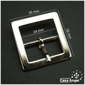 HEBILLA METÁLICA CUADRADA PLATEADA 40x40mm
