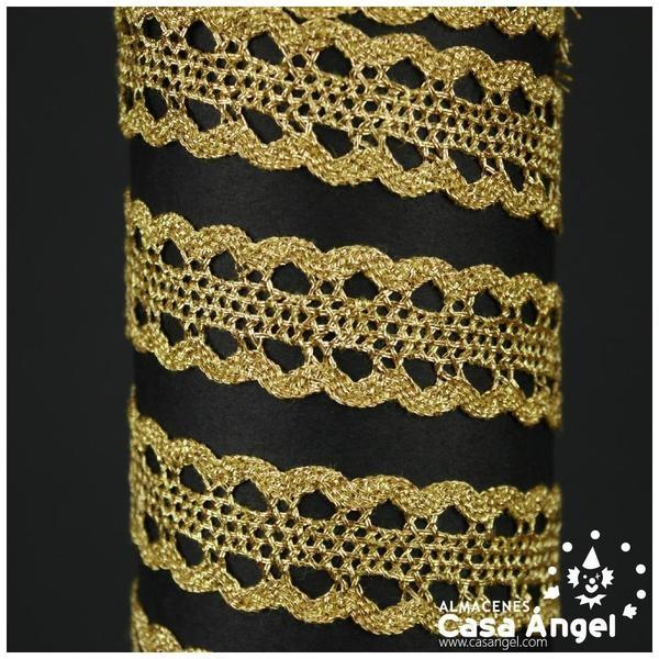 PUNTILLA ENTREDÓS BOLILLO COLOR ORO METALIZADO 24mm