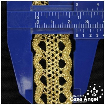 PUNTILLA ENTREDÓS BOLILLO COLOR ORO METALIZADO 24mm