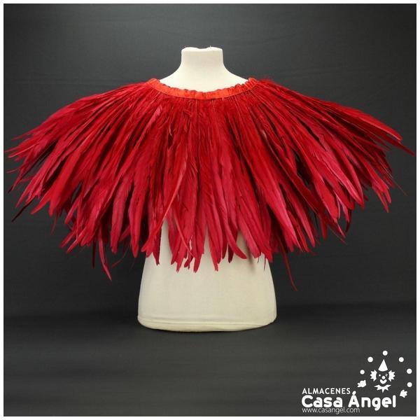FLECOS DE PLUMAS DE GALLO 45cm ROJO