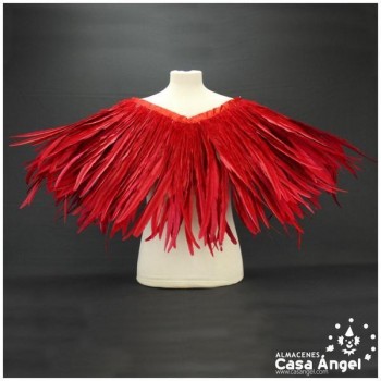 FLECOS DE PLUMAS DE GALLO 45cm ROJO