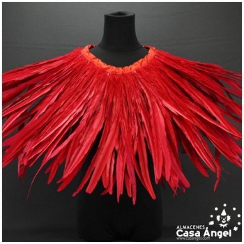 FLECOS DE PLUMAS DE GALLO 45cm ROJO