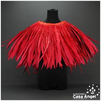 FLECOS DE PLUMAS DE GALLO 45cm ROJO
