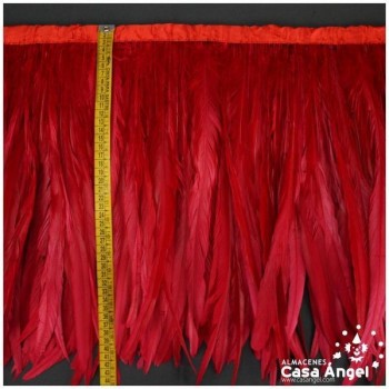 FLECOS DE PLUMAS DE GALLO 45cm ROJO