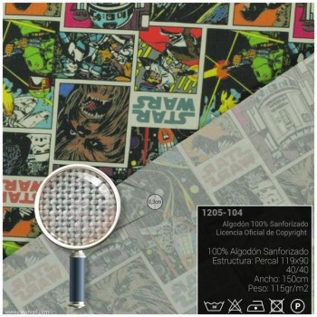 TELA ALGODÓN PERCAL LICENCIA 150cm STAR WARS